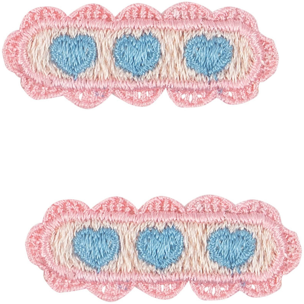 Konges Sløjd Buttercream 2 Pack Heart Embroidery Hair Clip