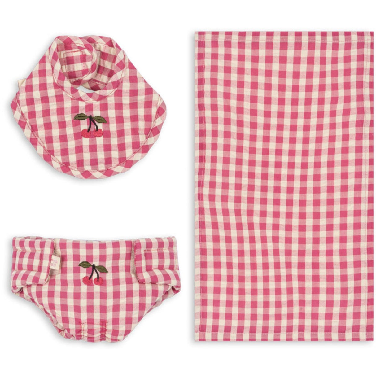 Konges Sløjd Bubblegum Check Doll Nursery Set
