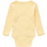 COPENHAGEN COLORS Pale Yellow Pointelle Heart Crossover Body Ls