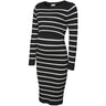 Mama;licious Black Snow White Mlnewsiv June Ls Uk Knit Dress 2F A Noos