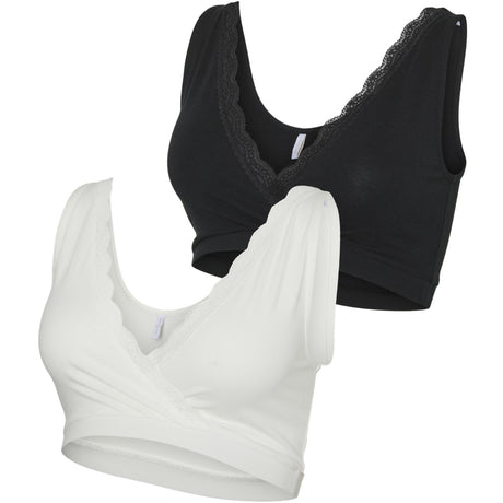 Mama;licious Snow White Black Mlhelena Crossy Lace Bra 2F 2-P Noos