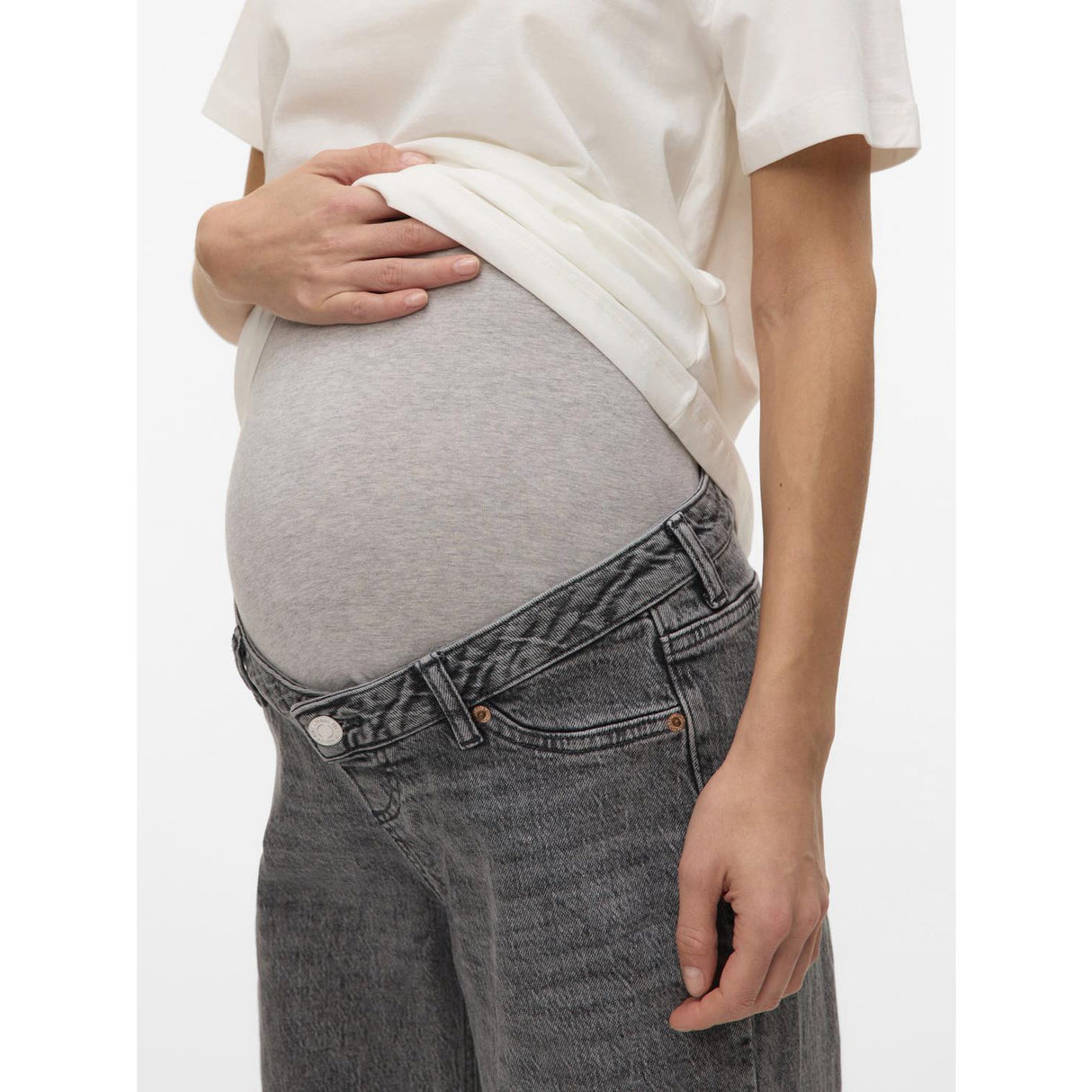 Vero Moda Maternity Medium Grey Denim Vmmtessa Wide Jeans Ra206 Ga Noos