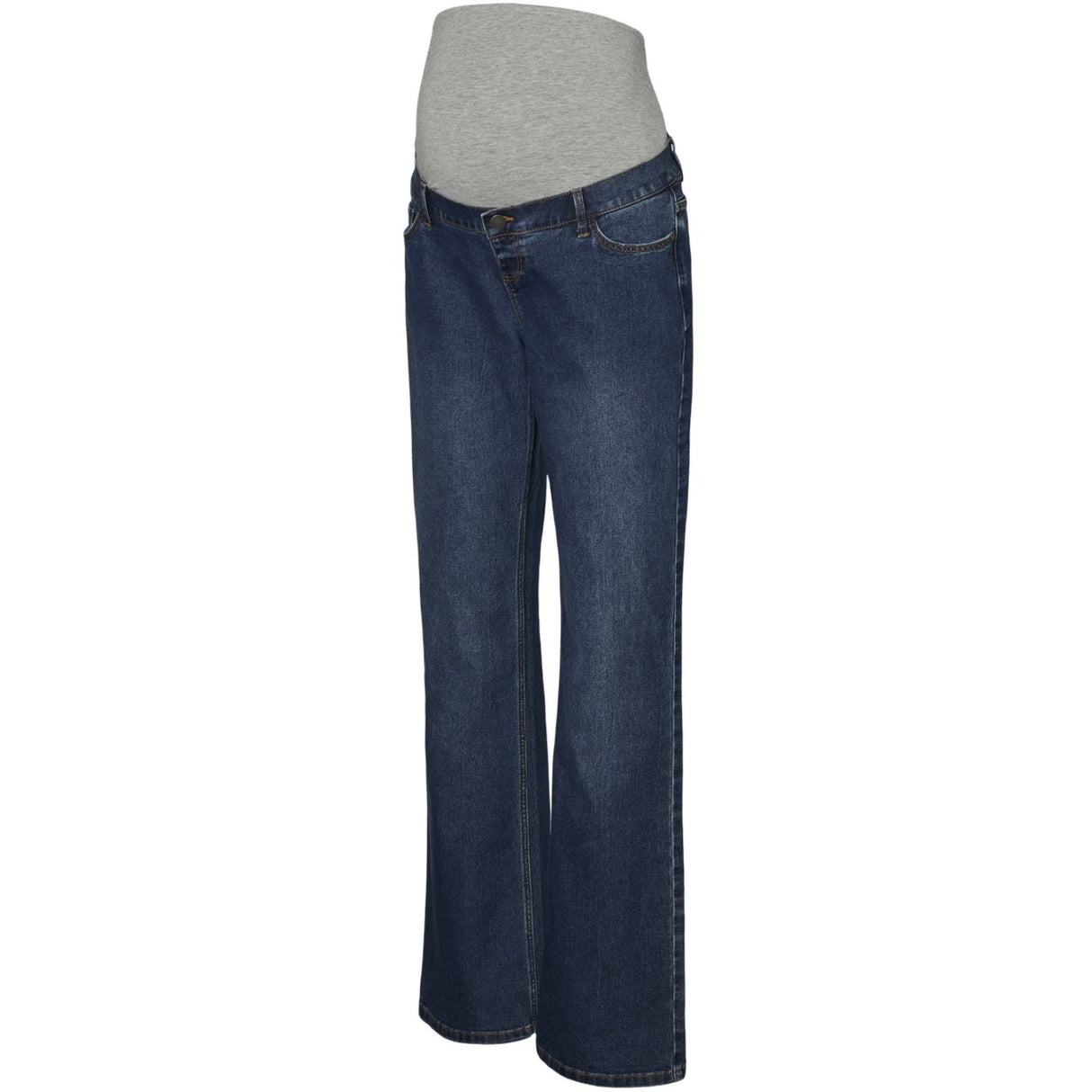 Mama;licious Dark Medium Blue Denim Mledina Flared Db Jeans Noos