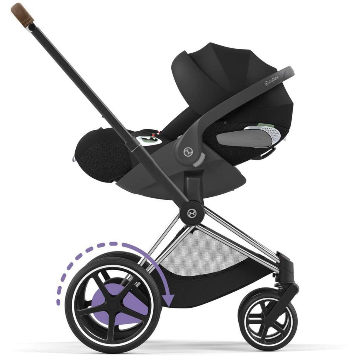 Cybex Chrome Brown E-Priam Fram Incl. Hard Seat Part