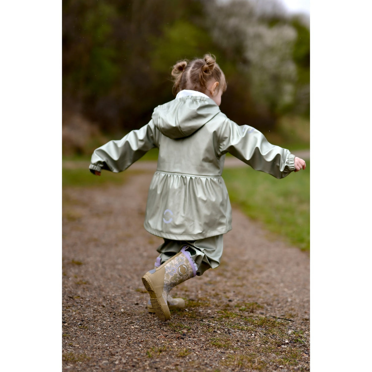 Mikk-Line Green Bay PU Metallic Rain With Suspenders/104