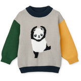 LIEWOOD Panda / Mist / Classic Navy Multi Mix Orlane Embroidery Knit Jumper