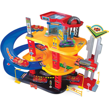Junior Driver Gas Station Playset With 3 Vehicles