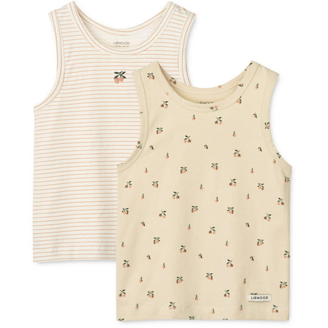 LIEWOOD Mini Peach Sea Shell / Stripe Mix Faris Printed Tank Top 2-Pack
