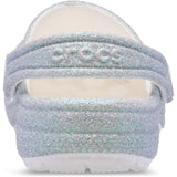 Crocs White Classic Iridescent Glitter Gloc