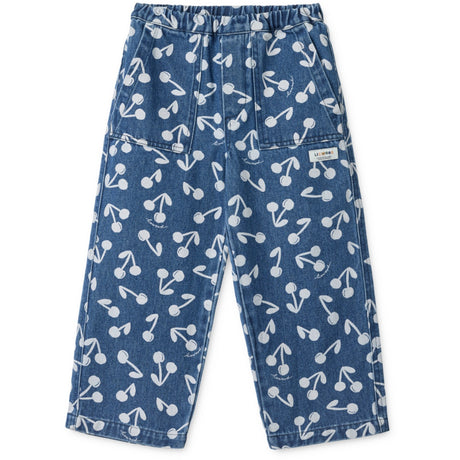 LIEWOOD Cherry Blossom / Medium Blue Denim Cesar Printed Denim Pants