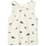 LIEWOOD Mini Dinosaurs Creme / Stripe Mix Faris Printed Tank Top 2-Pack