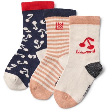 LIEWOOD Cherry Blossom / Classic Navy Silas Socks 3-Pack