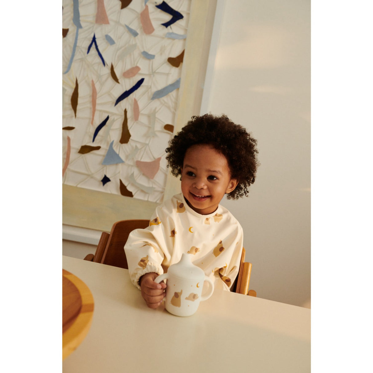 LIEWOOD Elephant / Creme De La Creme Merle Printed Cape Bib