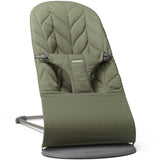 BabyBjörn Dark Green Bouncer Bliss - Woven, Flower Leaf Quilt