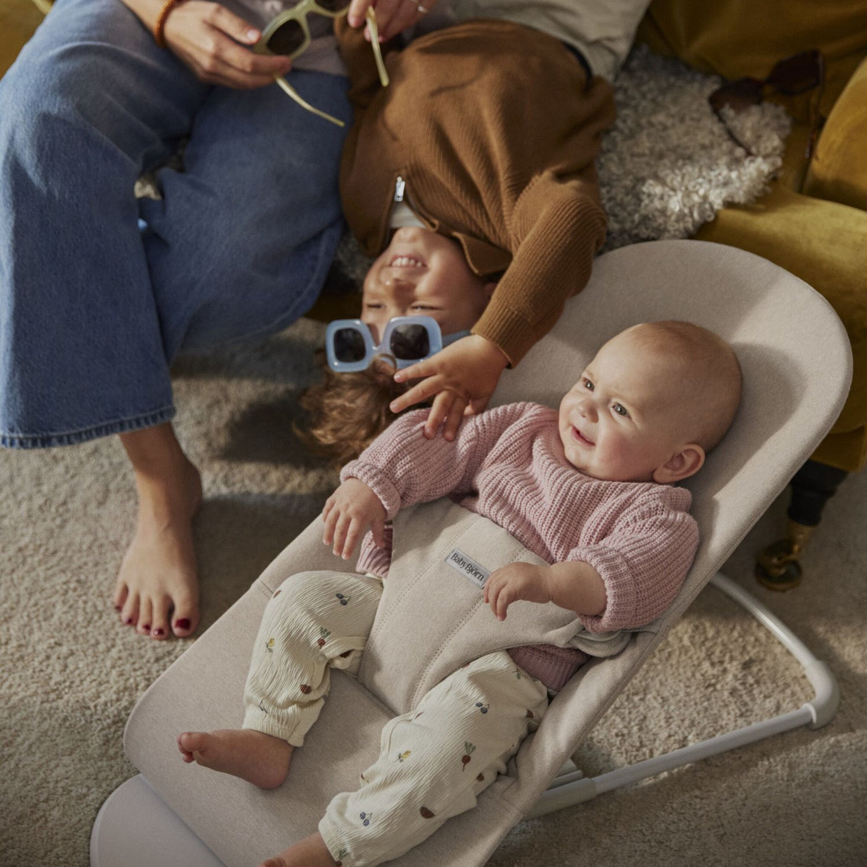 BabyBjörn Light Beige Bouncer Bliss - Woven Mélange