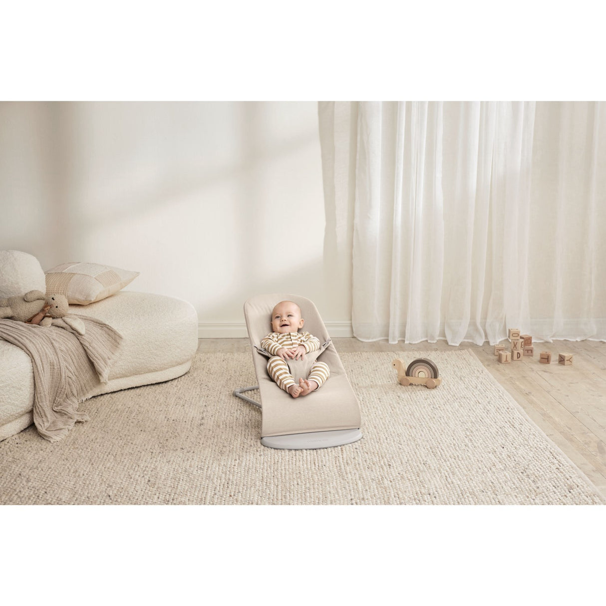 BabyBjörn Light Beige Bouncer Bliss - Woven Mélange