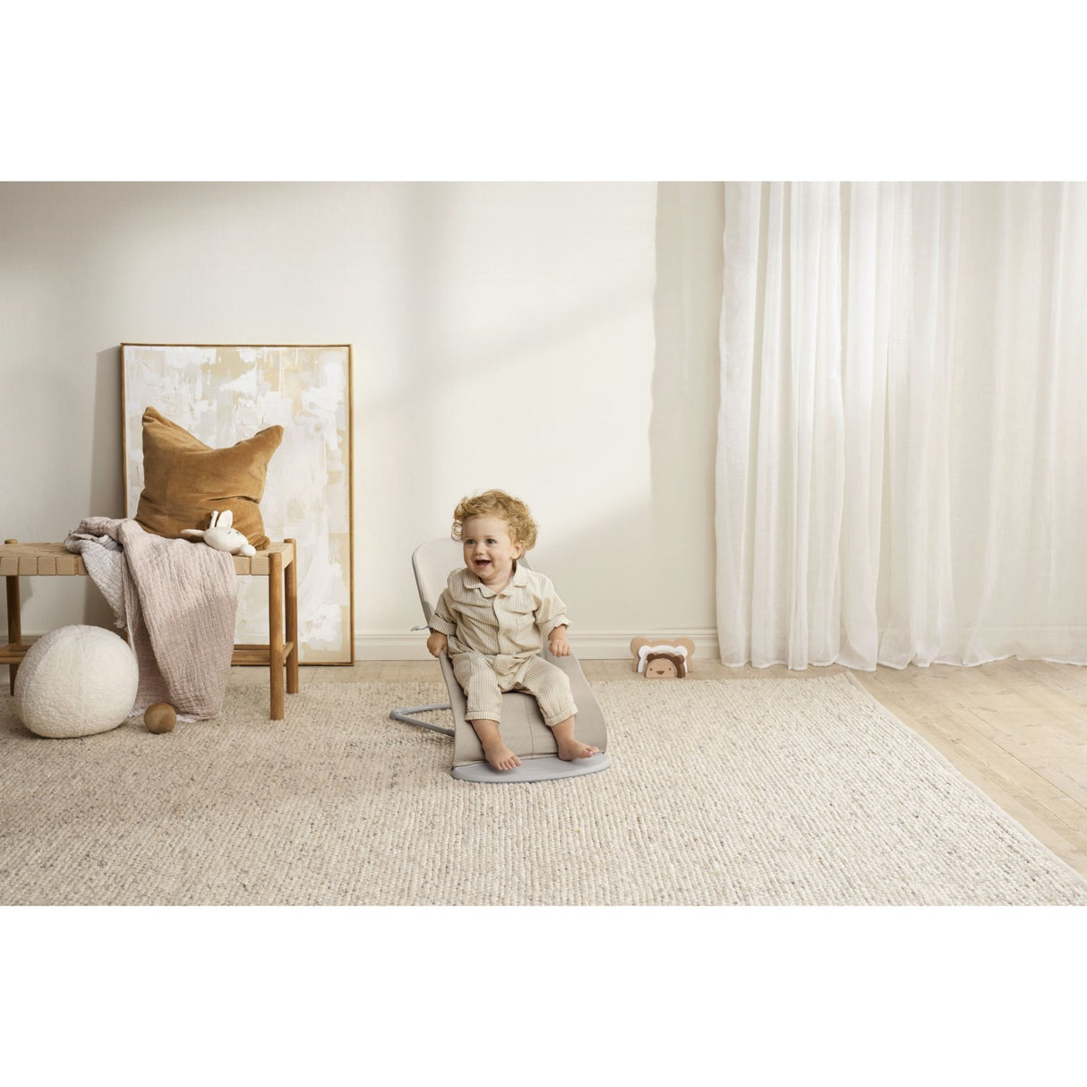BabyBjörn Light Beige Bouncer Bliss - Woven Mélange