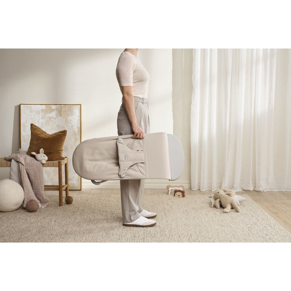 BabyBjörn Light Beige Bouncer Bliss - Woven Mélange