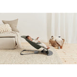 BabyBjörn Dark Green Bouncer Bliss - Woven, Flower Leaf Quilt