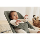 BabyBjörn Dark Green Bouncer Bliss - Woven, Flower Leaf Quilt