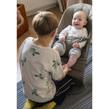 BabyBjörn Dark Green Bouncer Bliss - Woven, Flower Leaf Quilt