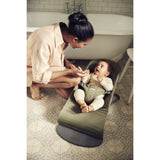 BabyBjörn Dark Green Bouncer Bliss - Woven, Flower Leaf Quilt