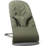 BabyBjörn Dark Green Bouncer Bliss - Woven, Flower Leaf Quilt