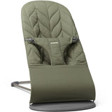 BabyBjörn Dark Green Bouncer Bliss - Woven, Flower Leaf Quilt