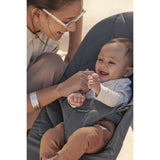 BabyBjörn Anthracite Grey Bouncer Bliss - Woven, Flower Leaf Quilt