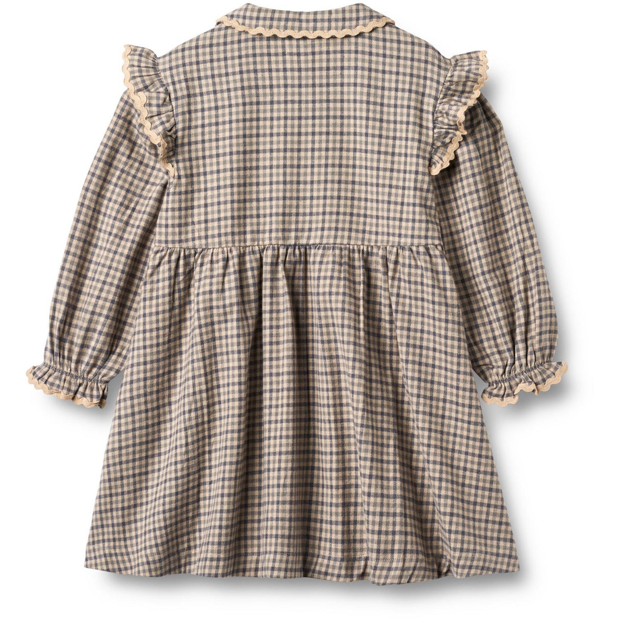 Wheat Blue Check Dress L/S Alissa