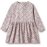 Wheat Lilac Checked Flowers Dress Aima