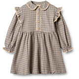 Wheat Blue Check Dress L/S Alissa