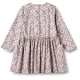 Wheat Lilac Checked Flowers Dress Aima