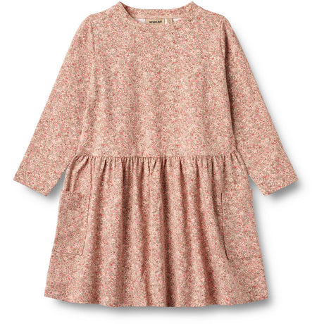 Wheat Rose Dust Flower Meadow Jersey Dress L/S Bessie