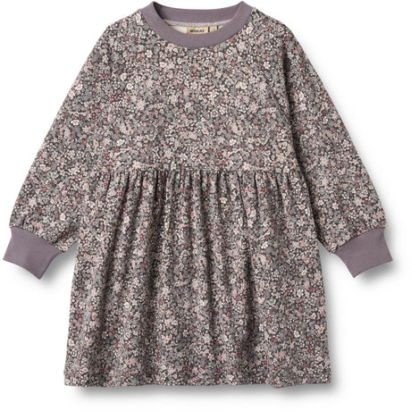 Wheat Purple Stone Flowers Jersey Dress L/S Dorthea