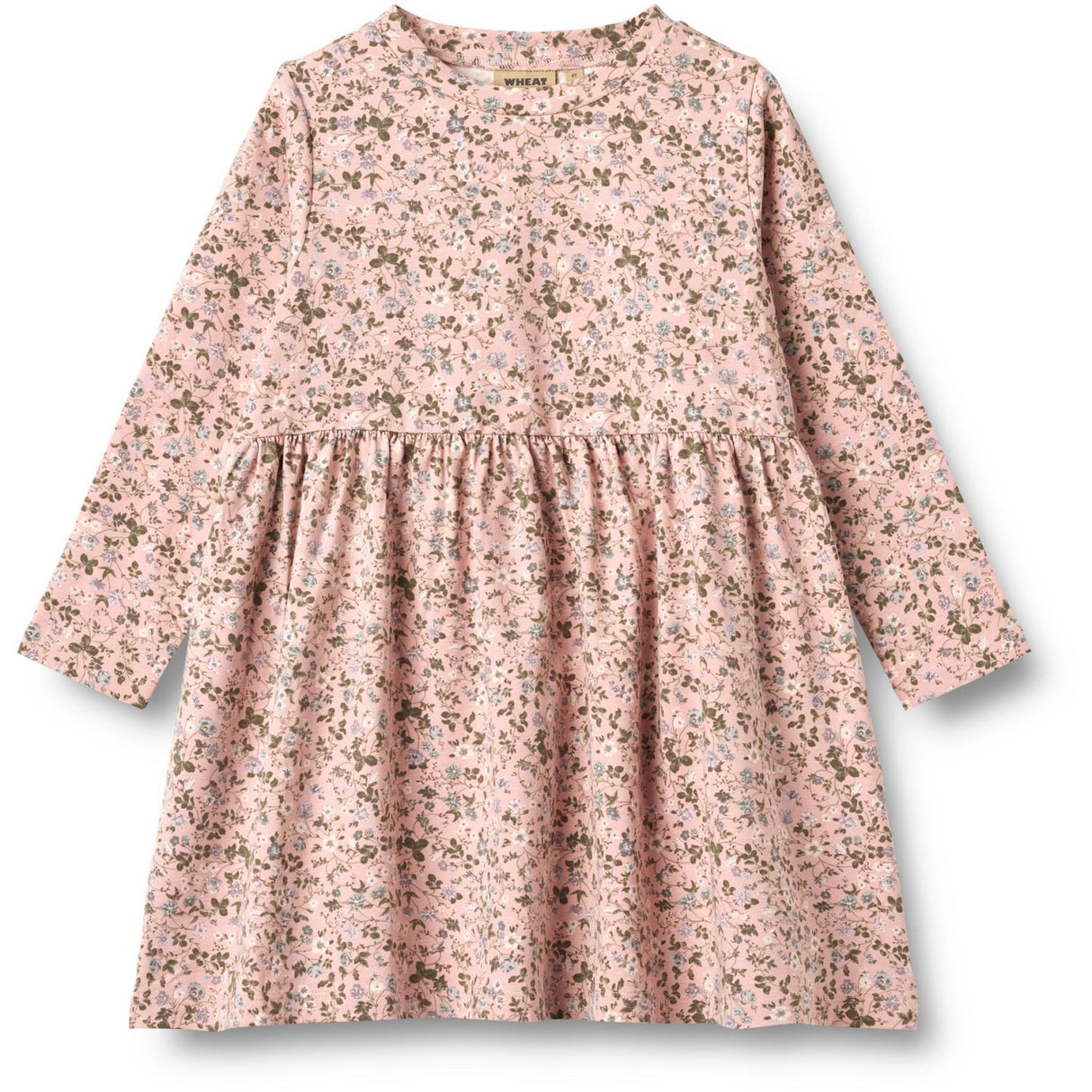 Wheat Rose Powder Flowers Jersey Dress L/S Sessa