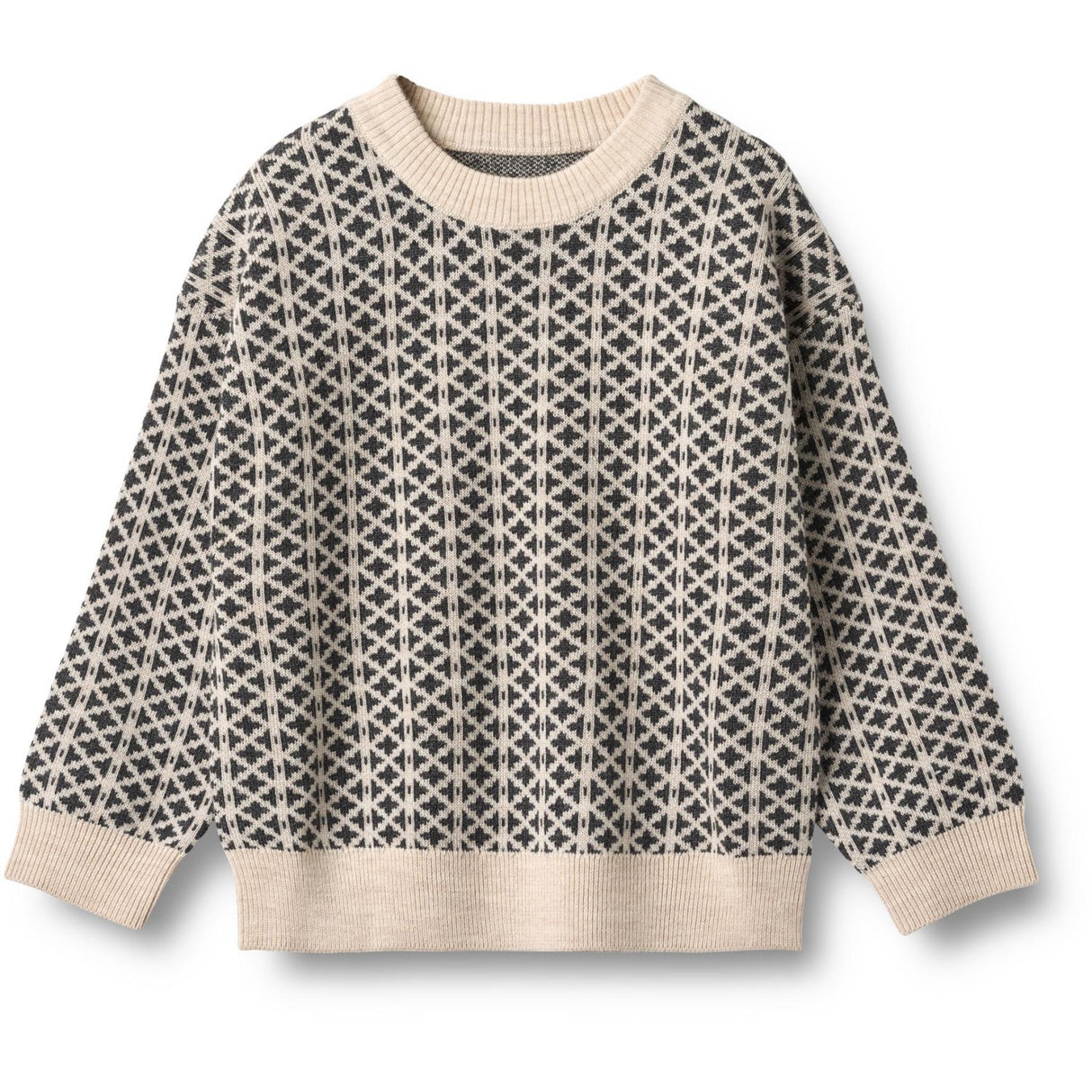 Wheat Warm Sand Melange Jaquard Pullover Elias