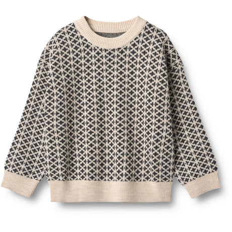 Wheat Warm Sand Melange Jaquard Pullover Elias