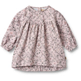 Wheat Lilac Checked Flowers Dress L/S Fenja