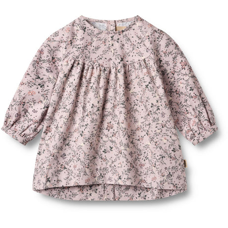 Wheat Lilac Checked Flowers Dress L/S Fenja