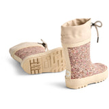 Wheat Rose Dust Flowers Rubber Boot Thermo Print