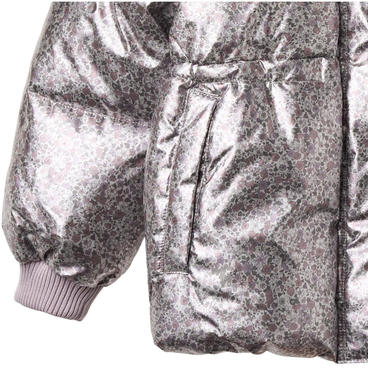 Wheat Silver Flower Meadow Puffer Jacket Eli