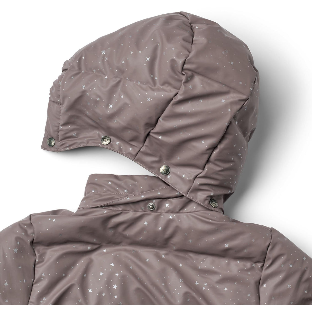 Wheat Purple Stone Stars PU Puffer Jacket Coast