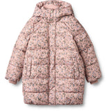 Wheat Rose Powder Flowers Puffer Coat Yrsa