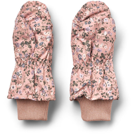 Wheat Rose Powder Flowers Puffer Mittens Jazz