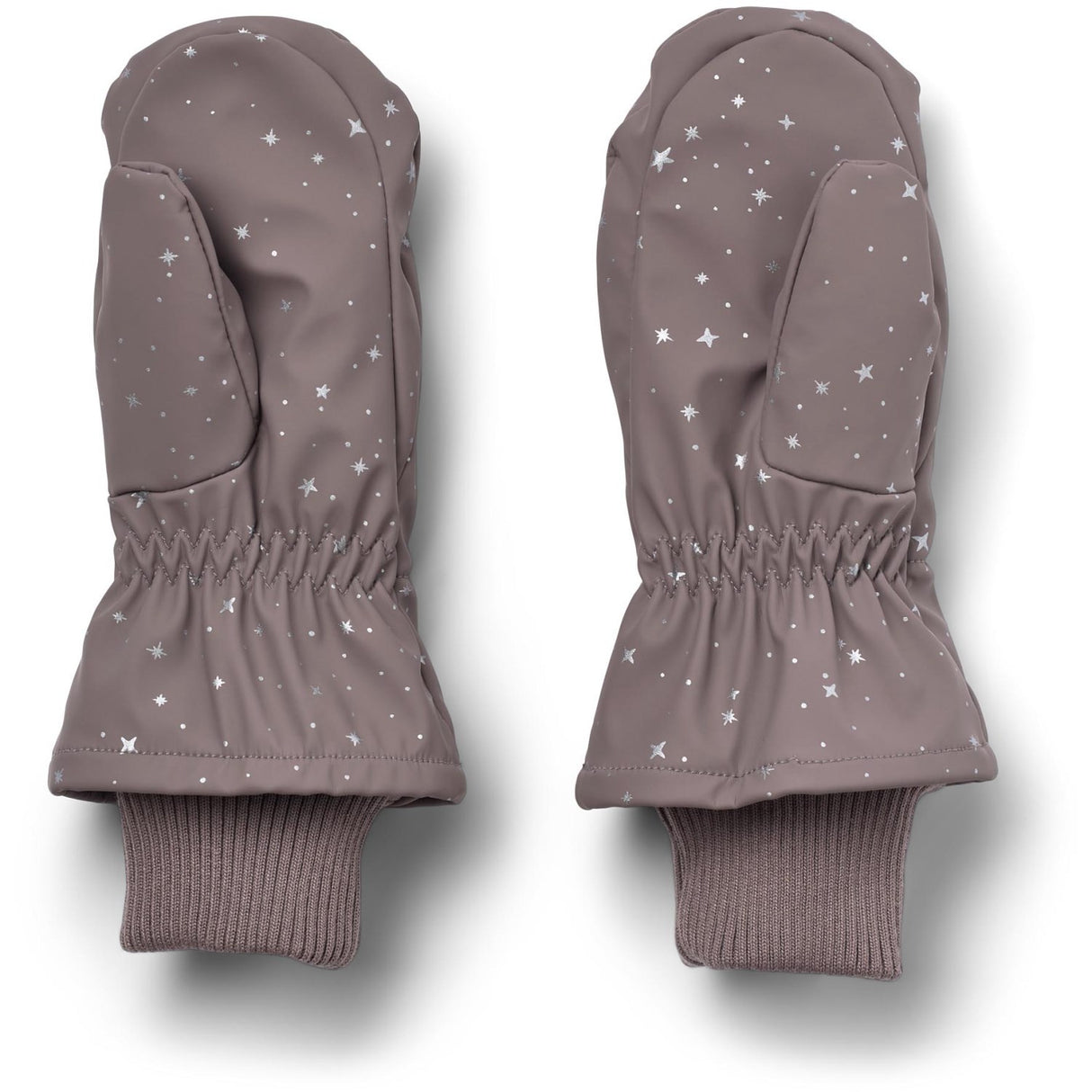 Wheat Purple Stone Stars Winter Mittens Stormy