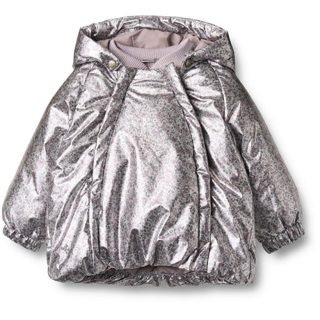 Wheat Silver Flower Meadow Puffer Jacket Morgen