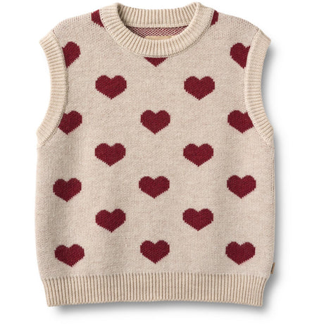 Wheat Offwhite Melange Jacquard Vest Gaby