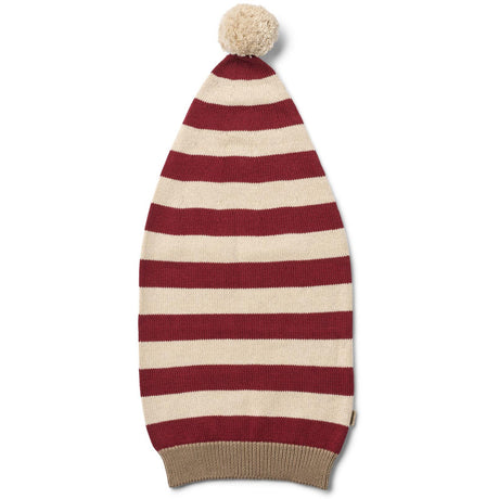 Wheat Red Stripe Knitted Christmas Hat