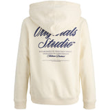 Jack & Jones Junior Antique White Jornorrebro Typo Back Sweat Hood Sn Jnr
